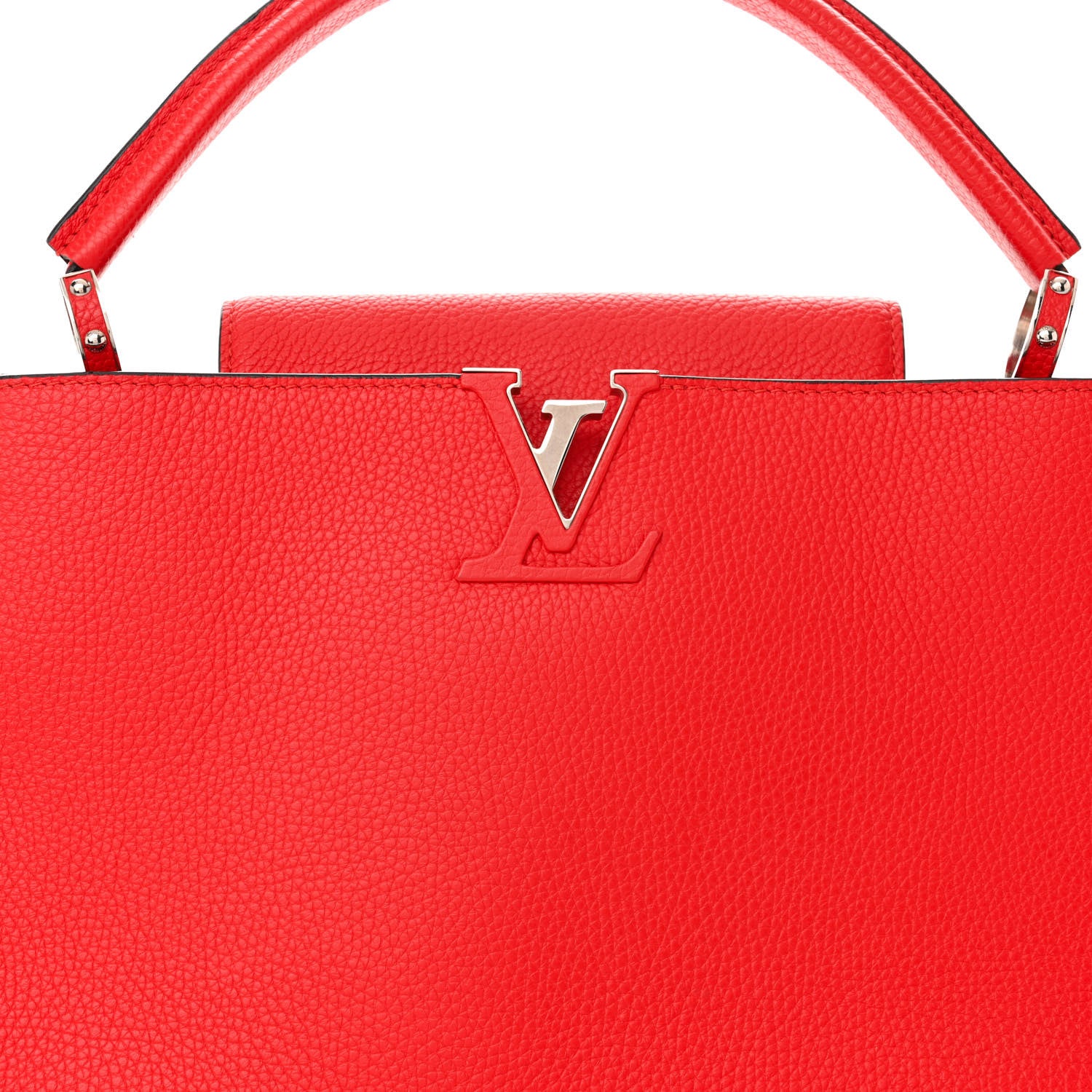 Louis Vuitton Taurillon Capucines MM Coquelicot 7 of 9