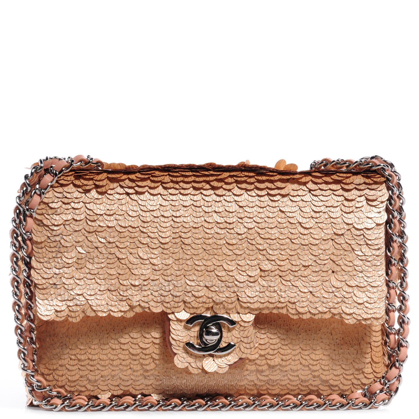 Sequin Paillette Small Flap Light Red