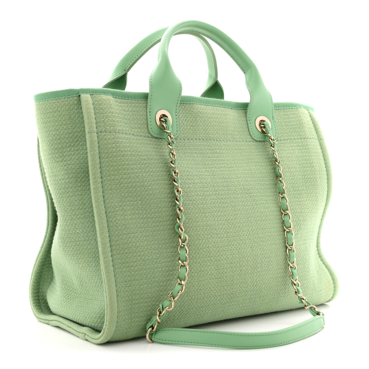 Chanel Mixed Fibers Small Deauville Tote Green 4 of 11