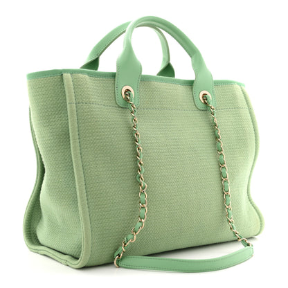 Chanel Mixed Fibers Small Deauville Tote Green 4 of 11