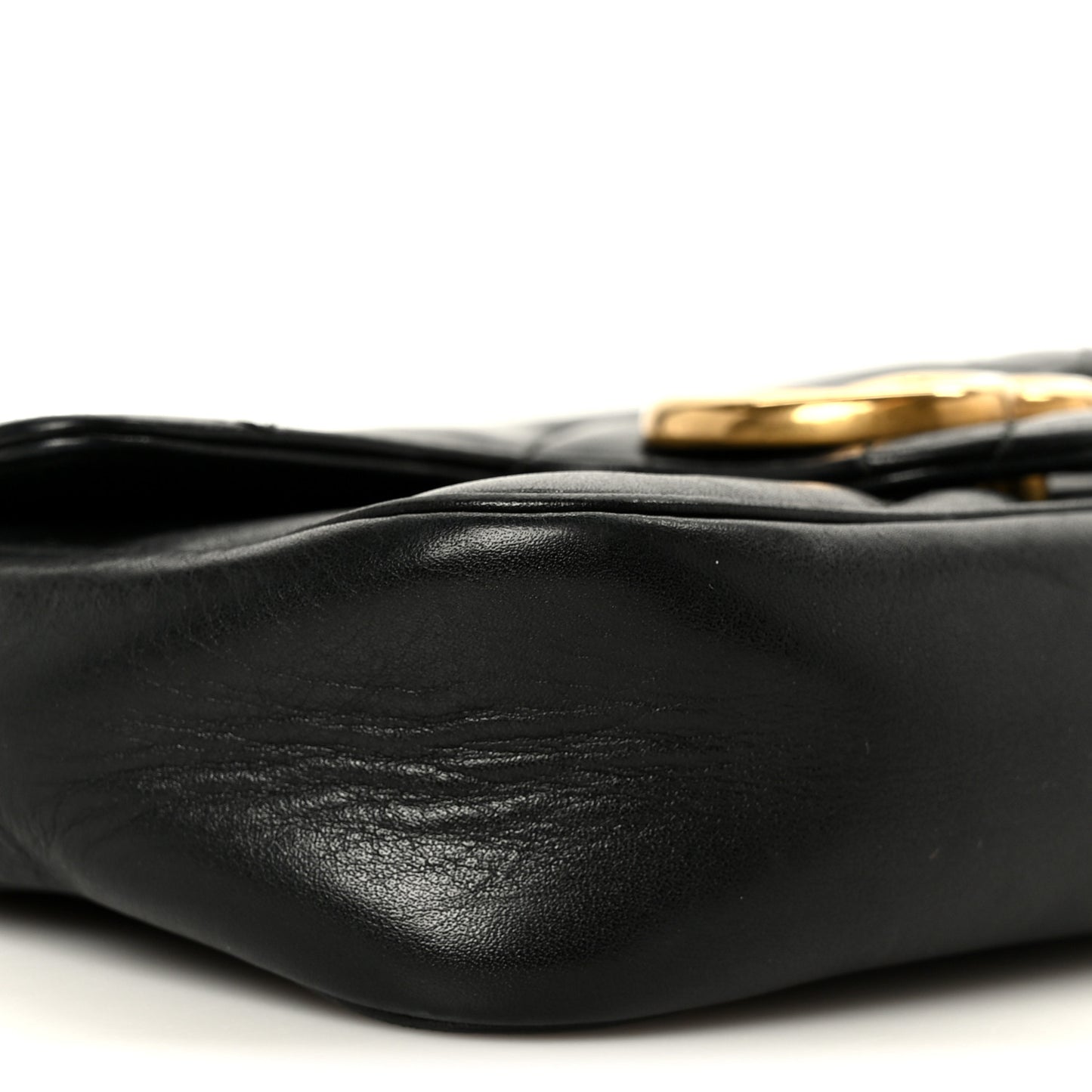 Calfskin Matelasse Super Mini GG Marmont Shoulder Bag Black
