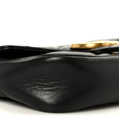 Gucci Calfskin Matelasse Super Mini GG Marmont Shoulder Bag Black 9 of 10