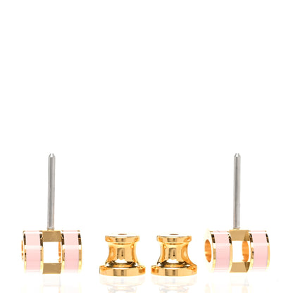 Hermes Rose Gold Lacquered Mini Pop H Earrings Rose Sakura 3 of 6