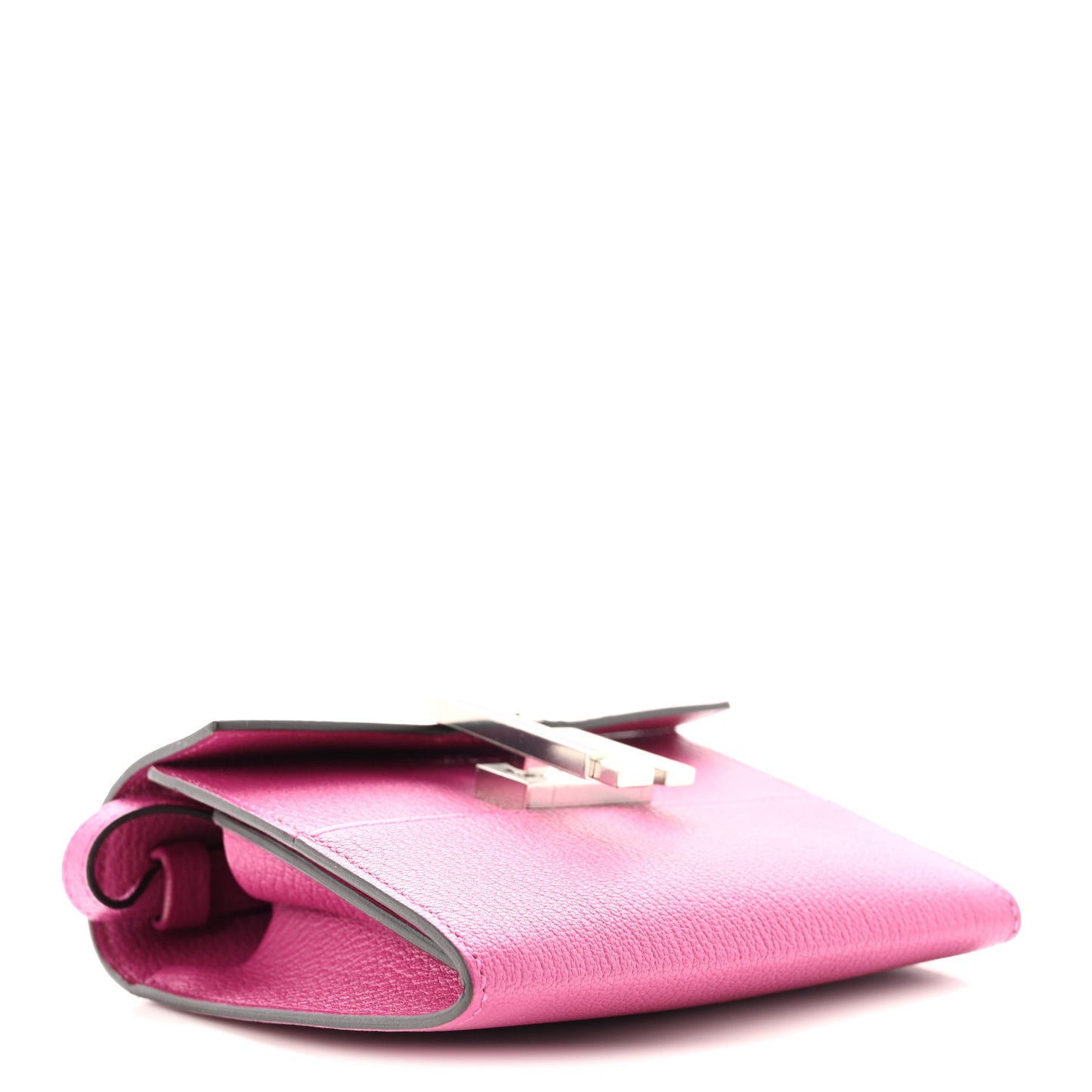 Chevre Mysore Enamel Mini Cinhetic Wallet  Rose Pourpre