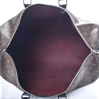 Louis Vuitton Monogram Macassar Keepall Bandouliere 55 6 of 12