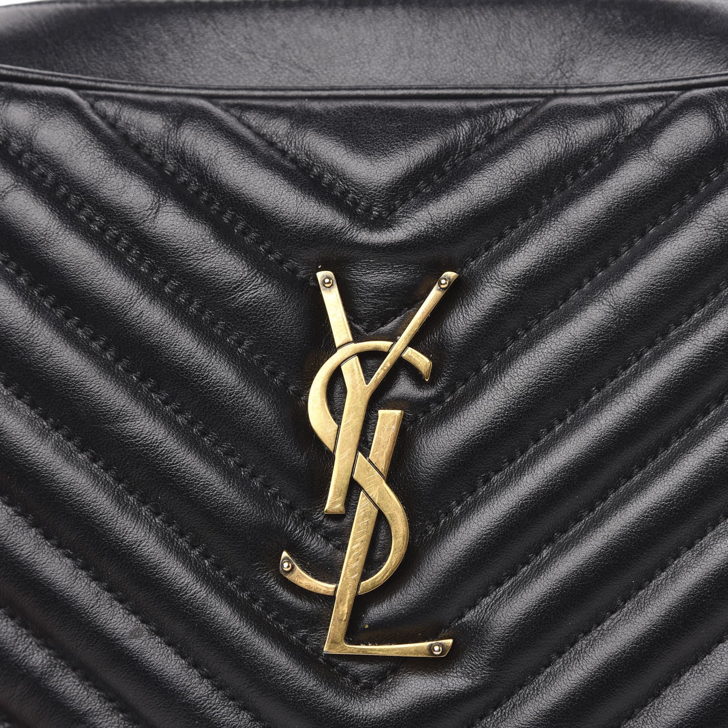 Saint Laurent Calfskin Matelasse Monogram Lou Camera Bag Black 11 of 12