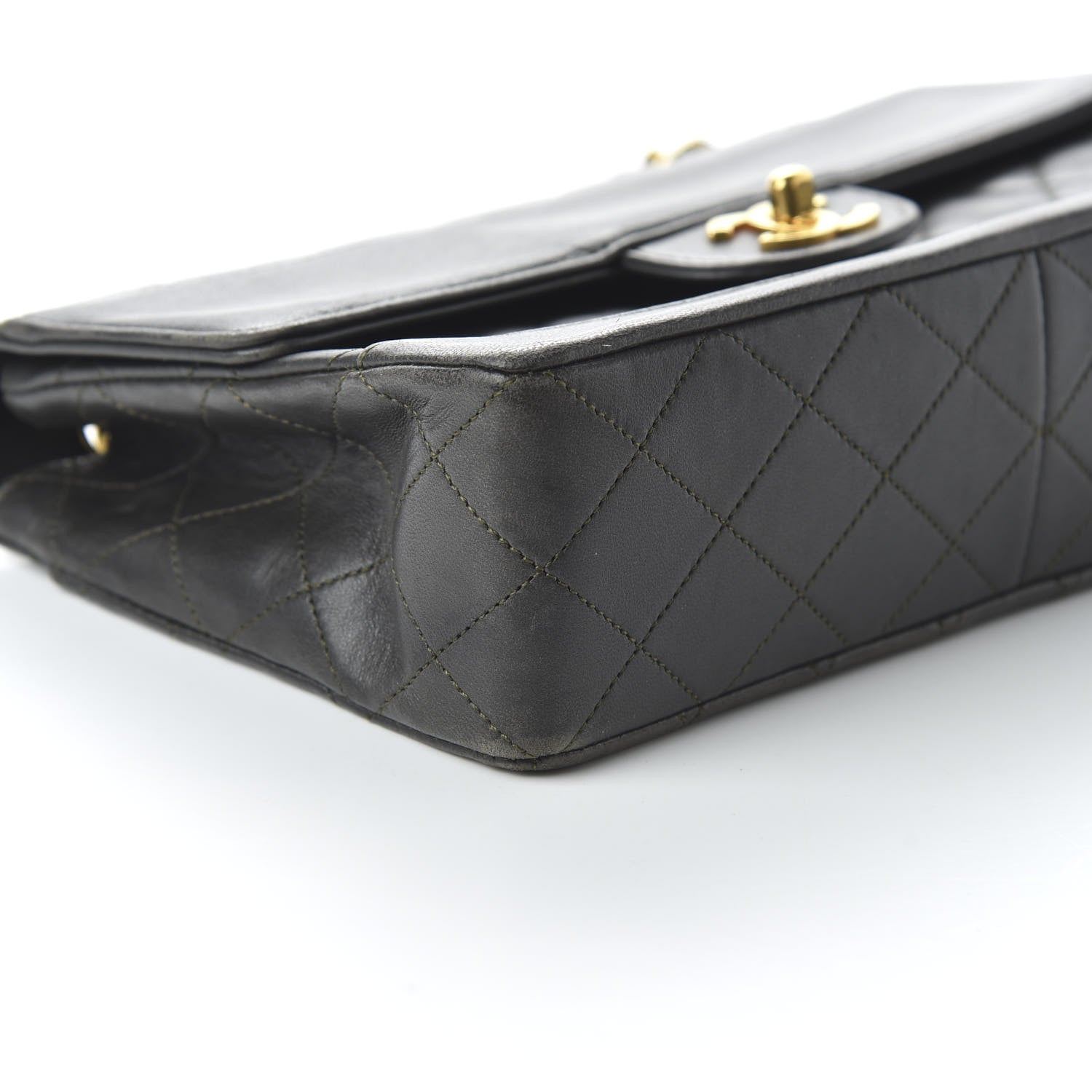 Chanel Lambskin Quilted Small Single Flap Dark Grey 6 of 11