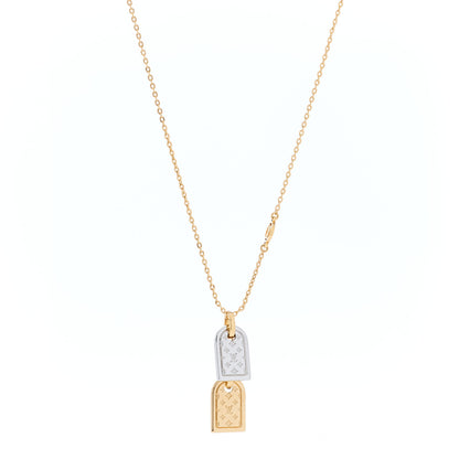Louis Vuitton Nanogram Name Tag Necklace Gold 1 of 3