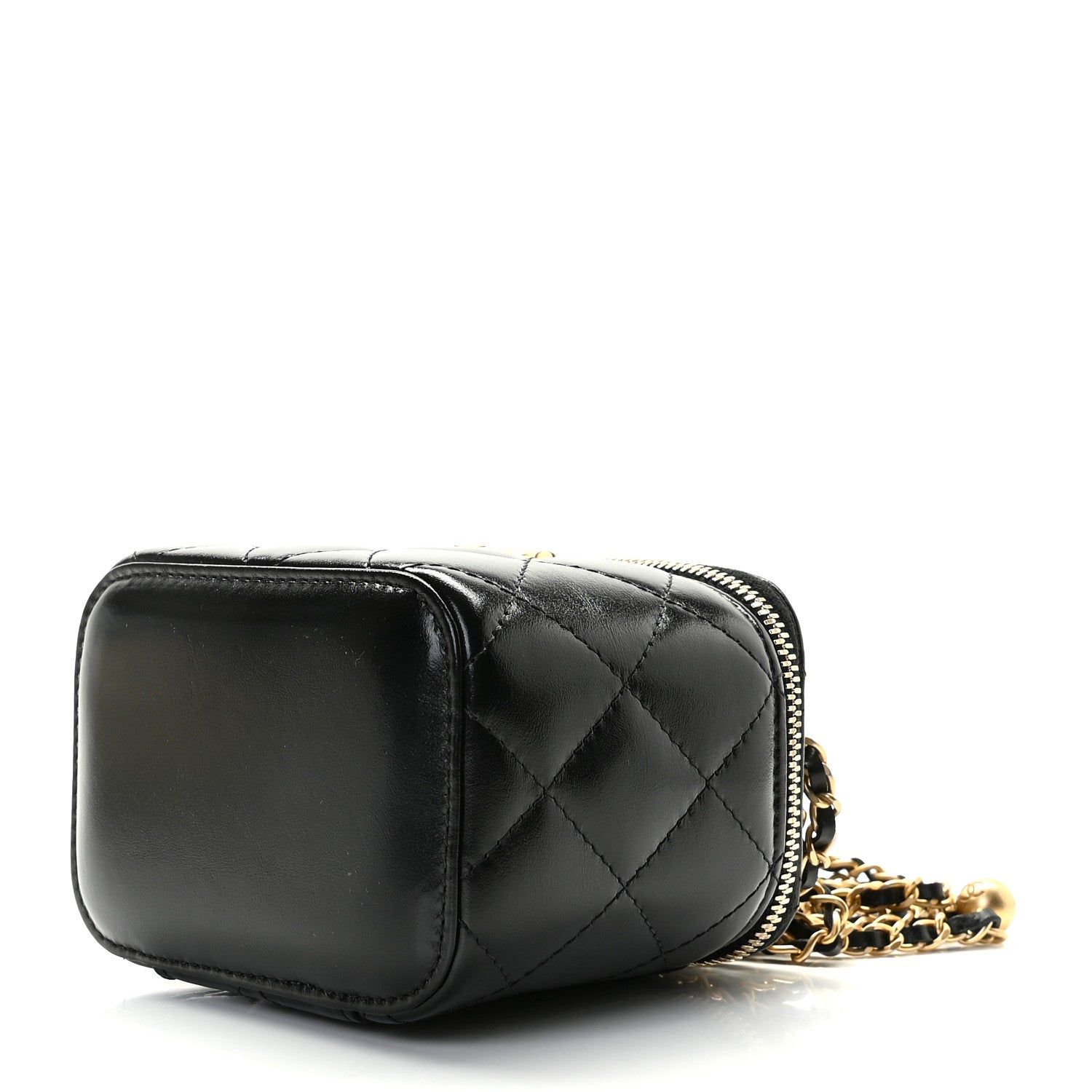 Chanel Calfskin Quilted Mini Perfect Fit Vanity Case With Chain Black 3 of 8