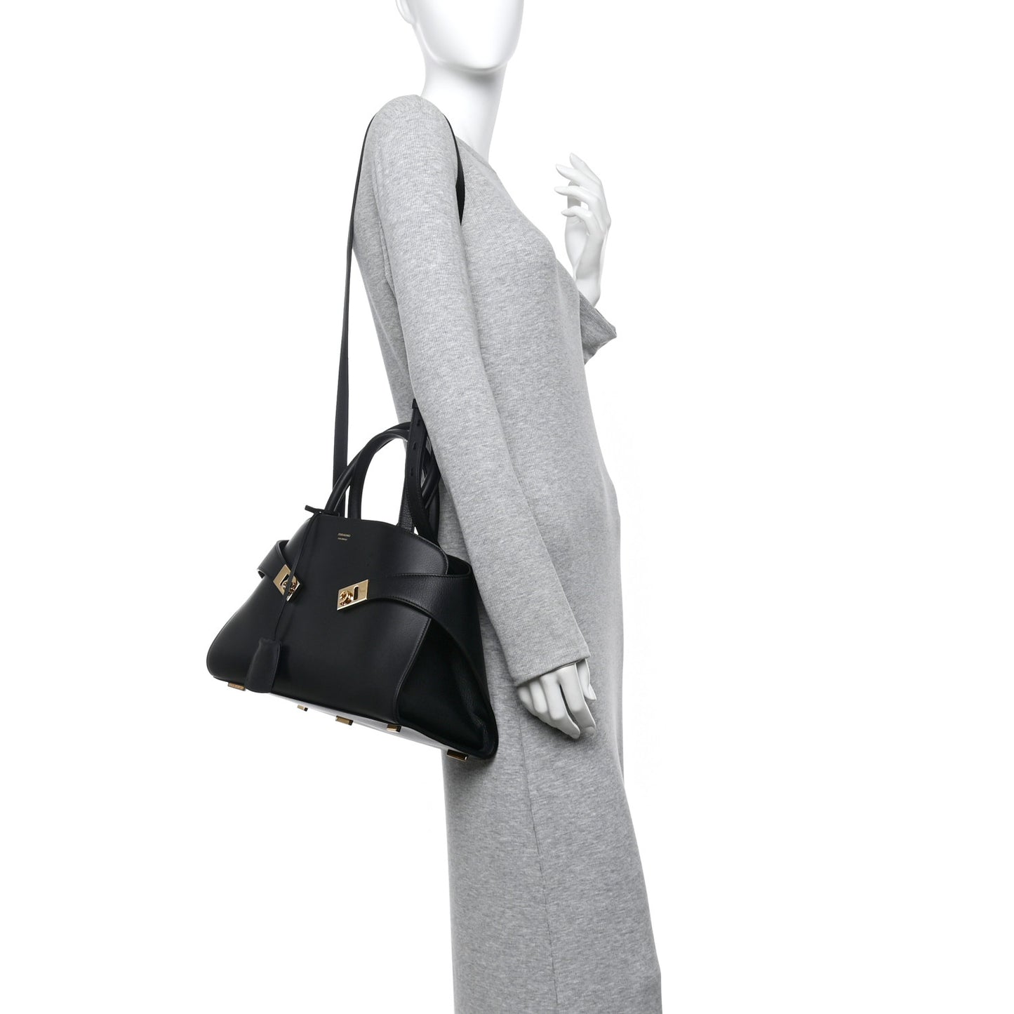 Calfskin Small Hug Bag Black