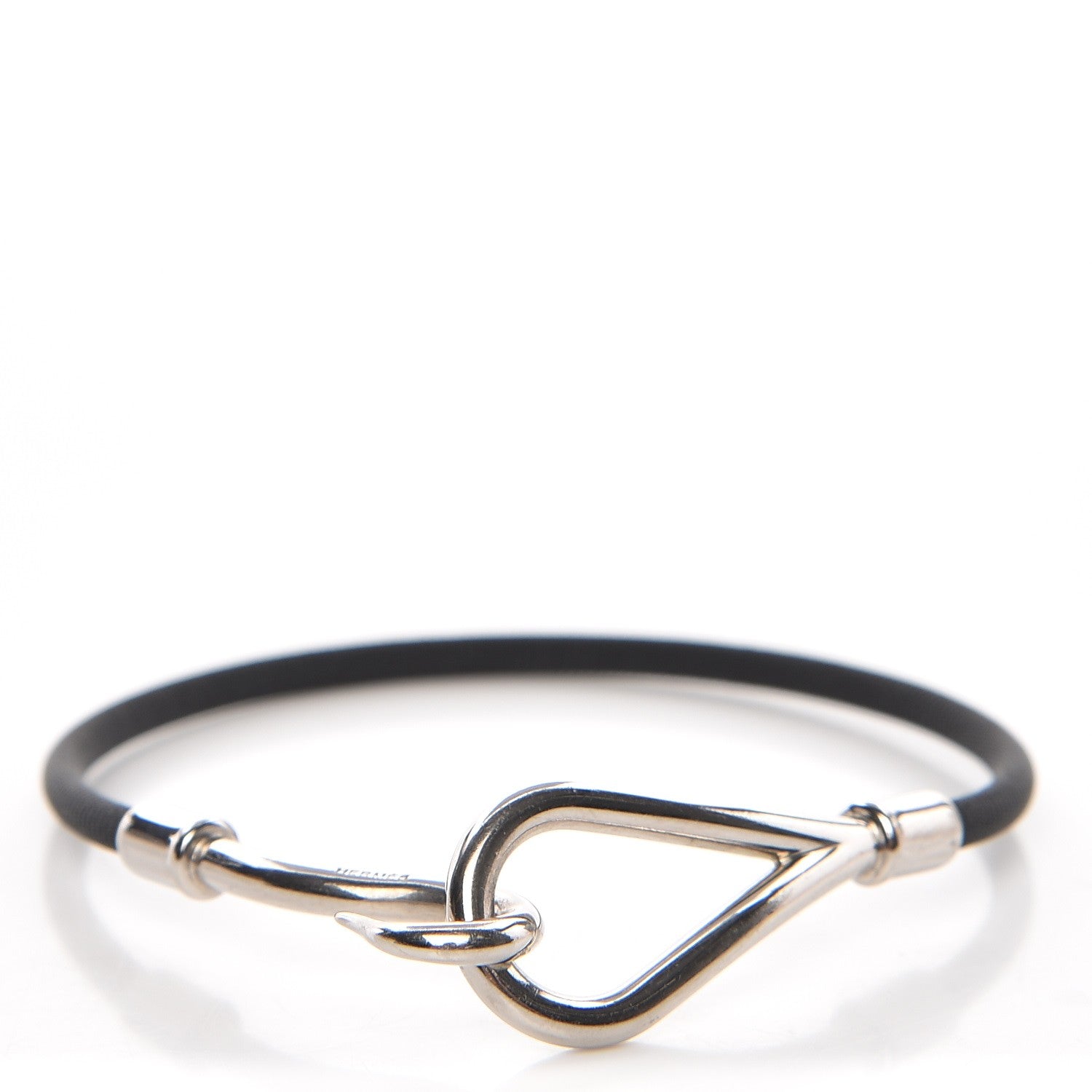 Hermes Nylon Jumbo Hook Bracelet Black 1 of 4