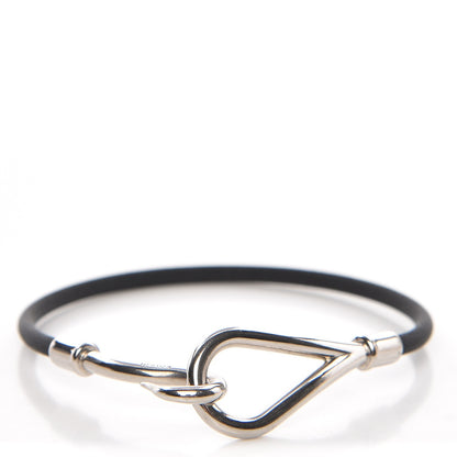 Hermes Nylon Jumbo Hook Bracelet Black 1 of 4