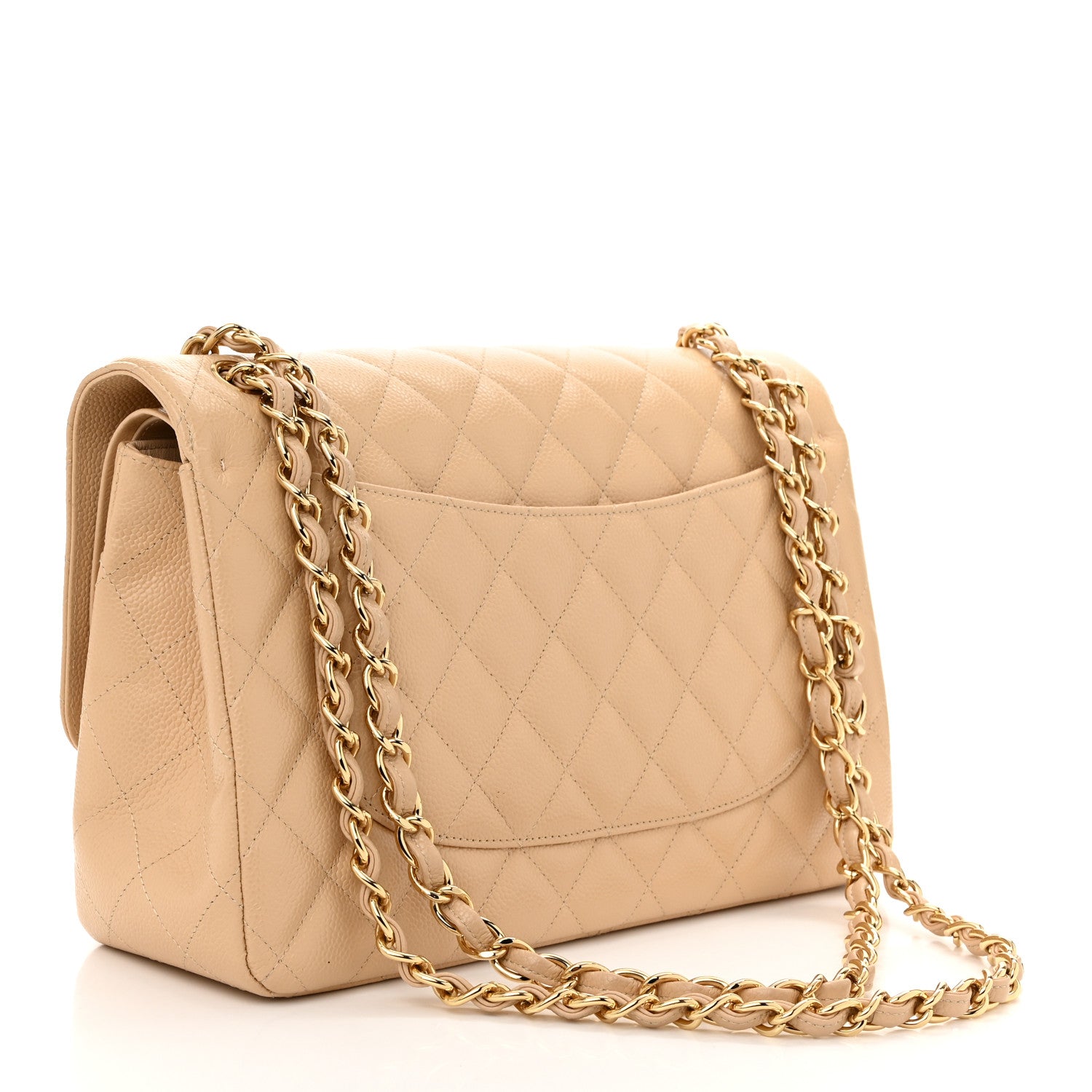 Chanel Caviar Quilted Jumbo Double Flap Beige 3 of 10