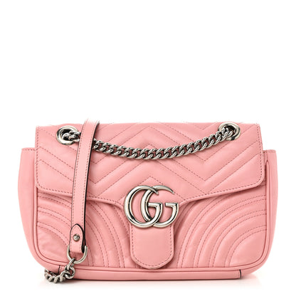 Gucci Calfskin Matelasse Small GG Marmont Shoulder Bag Wild Rose 1 of 10