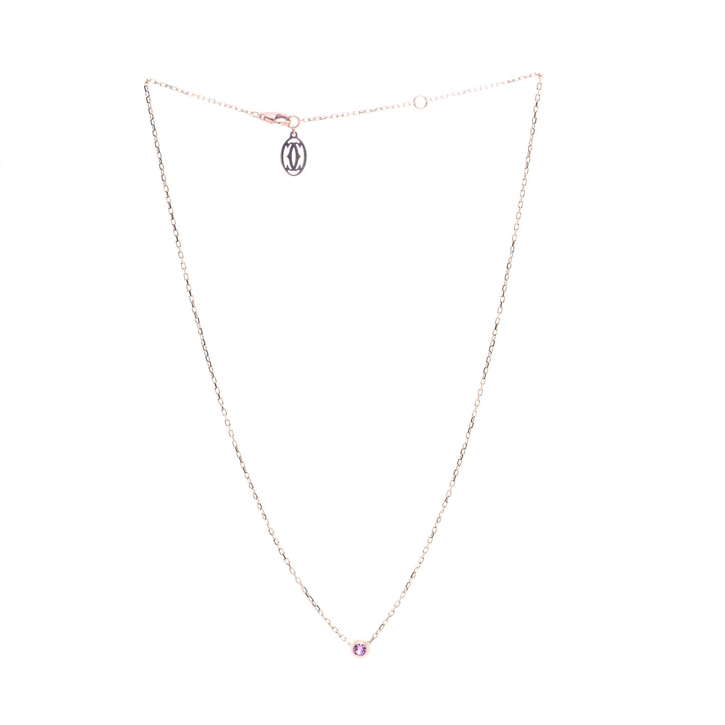 18K Pink Gold Pink Sapphire D'Amour Pendant Necklace