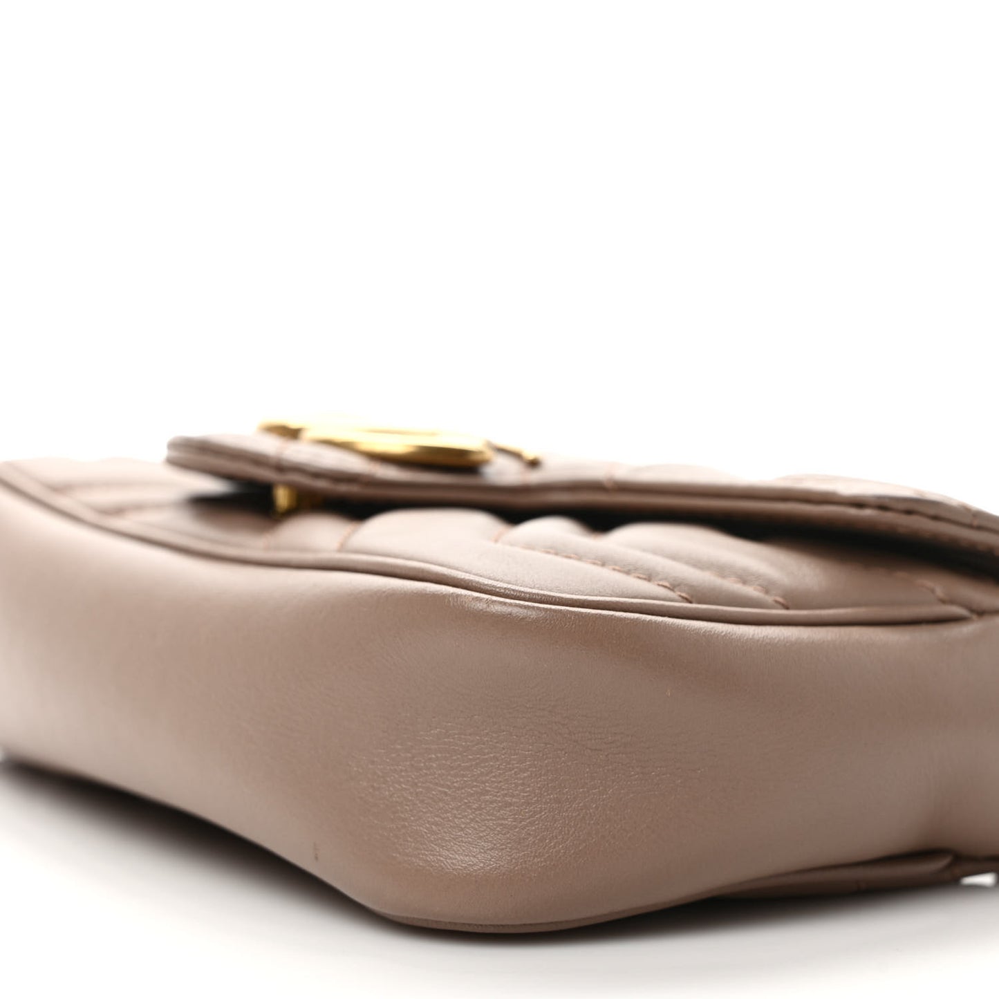 Calfskin Matelasse Super Mini GG Marmont Shoulder Bag Porcelain Rose