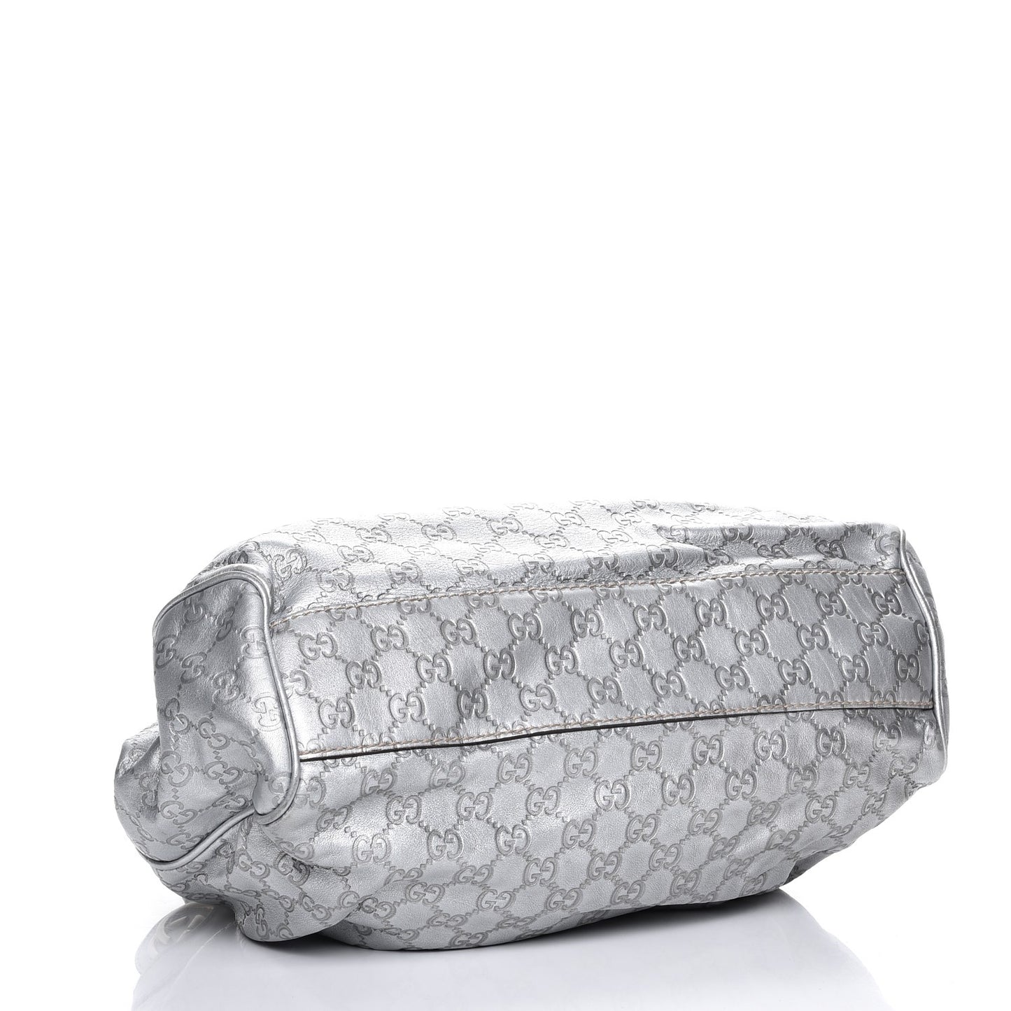 Guccissima Medium Sukey Tote Silver