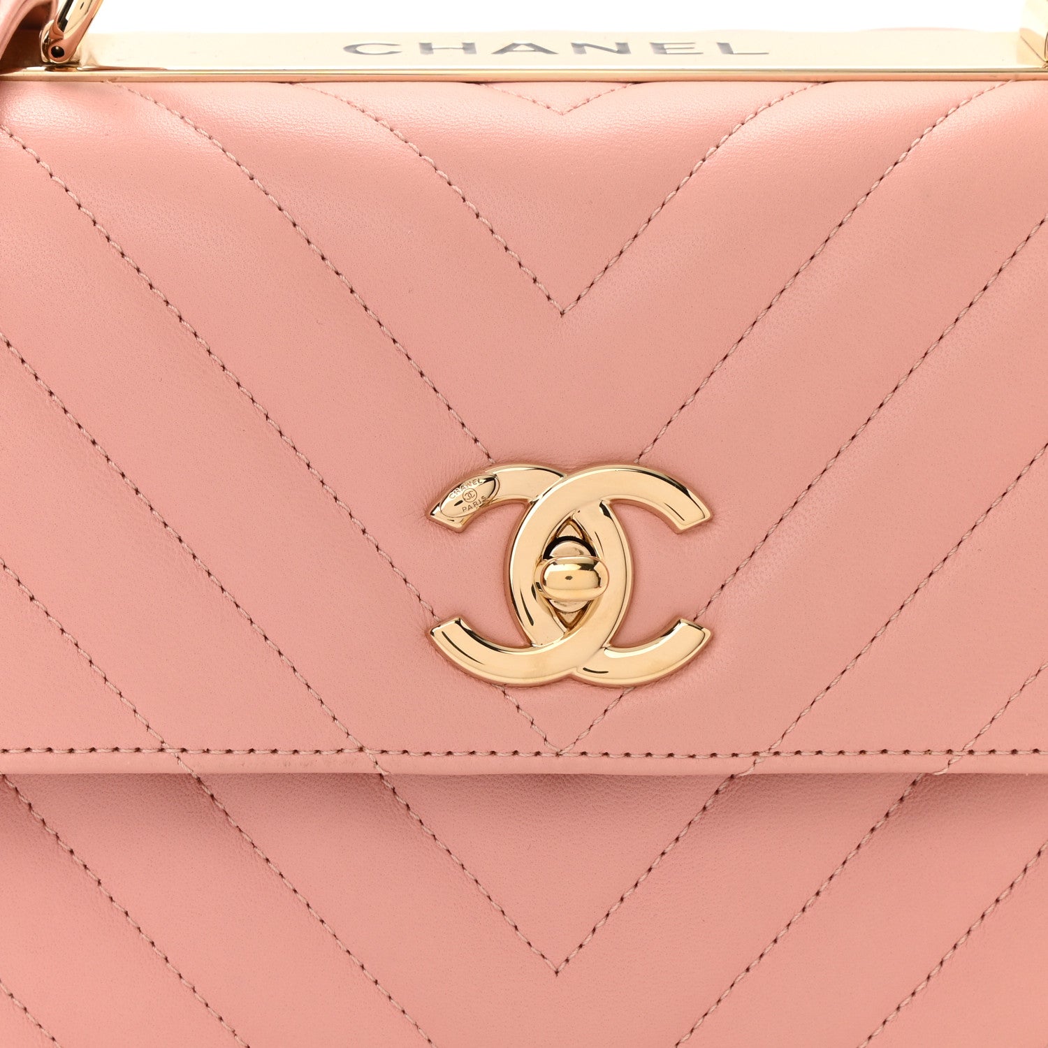 Chanel Lambskin Chevron Quilted Small Trendy CC Dual Handle Flap Bag Light Pink 8 of 12