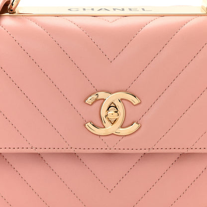 Chanel Lambskin Chevron Quilted Small Trendy CC Dual Handle Flap Bag Light Pink 8 of 12