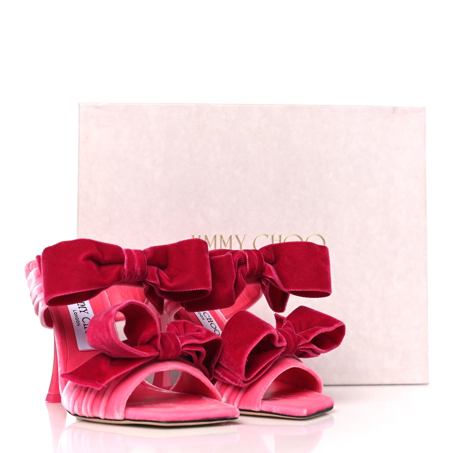 Velvet Bow Flaca 100 Sandals 37 Candy Pink Fuchsia