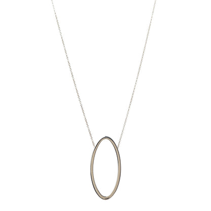 Tiffany 18K Yellow Gold Metro Oval Pendant Necklace 1 of 7