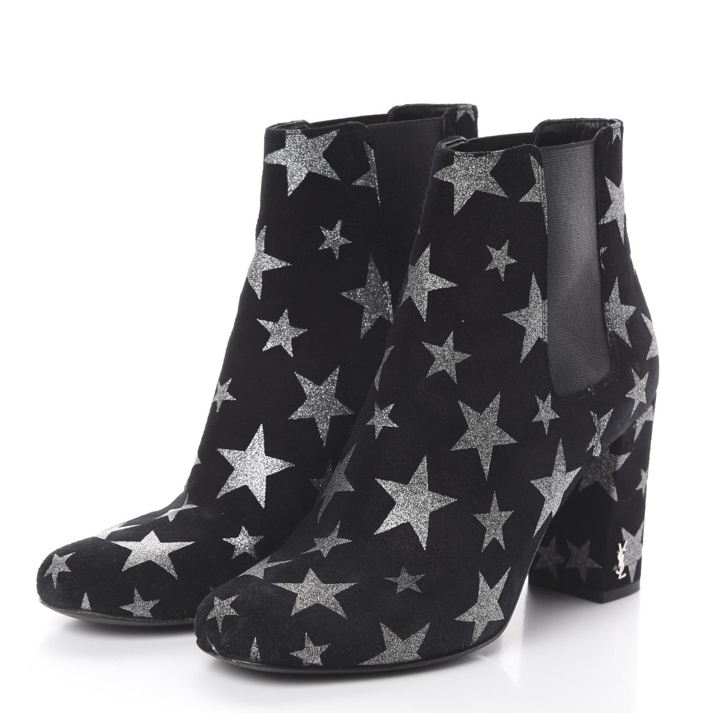 Suede Glitter Stars Babies 90 Ankle Boots 36.5 Black Argent