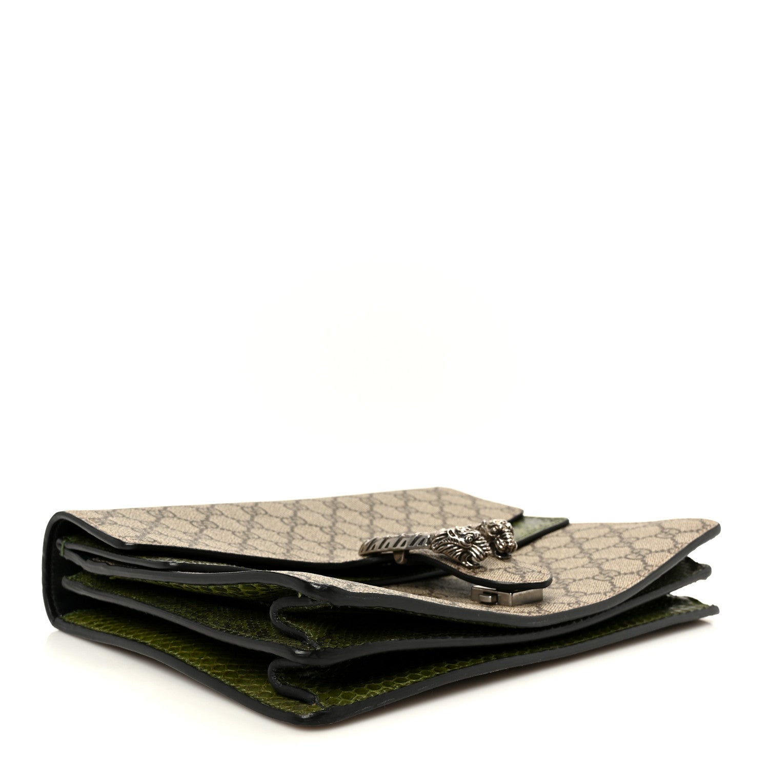 Gucci GG Supreme Monogram Snakeskin Medium Dionysus Shoulder Bag Green 4 of 10