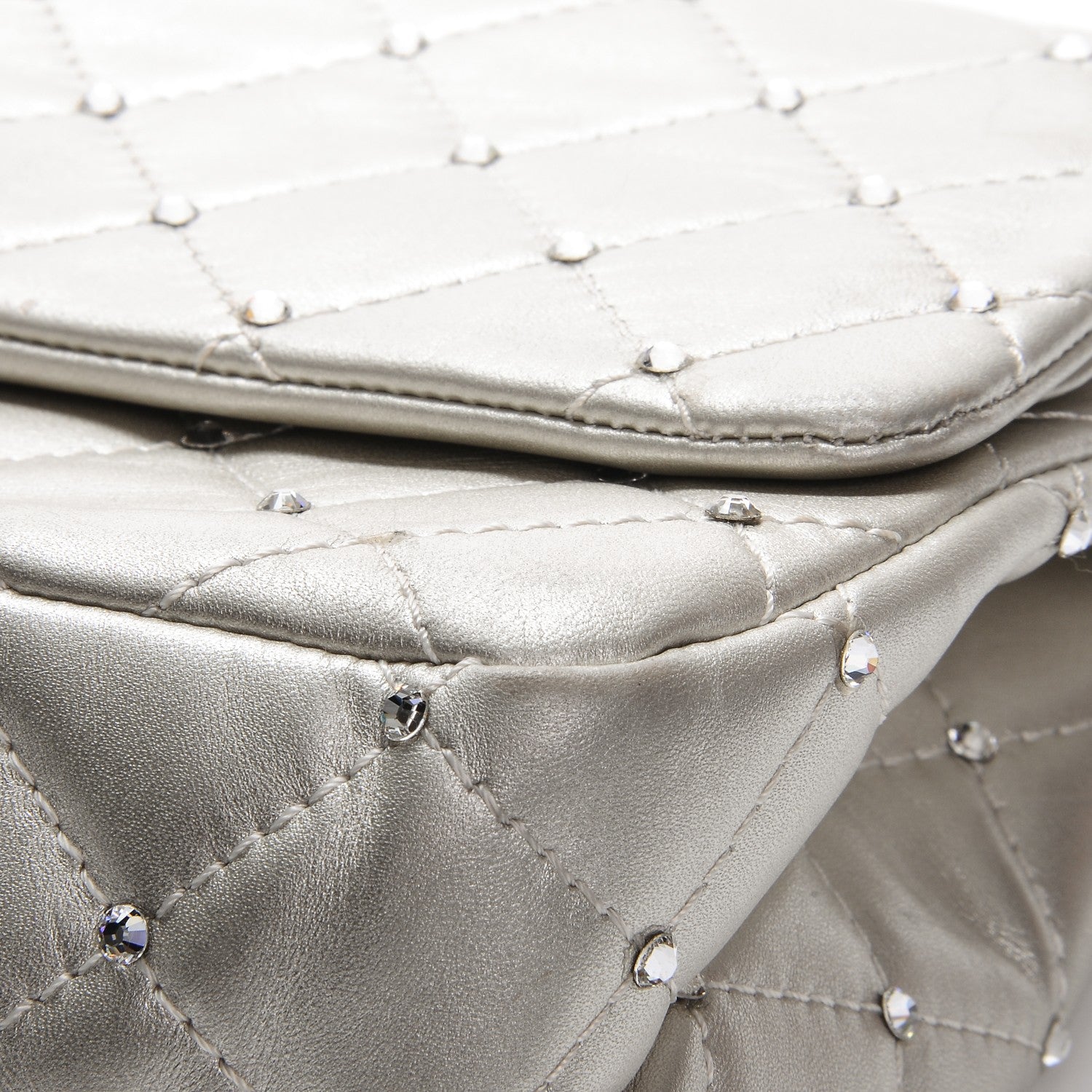 Chanel Metallic Lambskin Crystal 2.55 Reissue 227 Flap Pale Gold 14 of 18