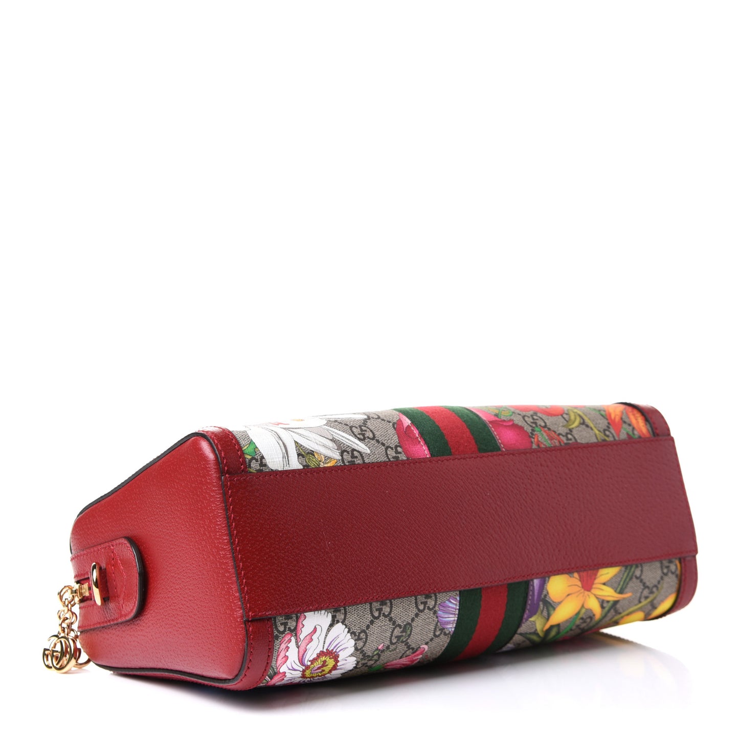 GG Supreme Monogram Flora Web Medium Ophidia Boston Red