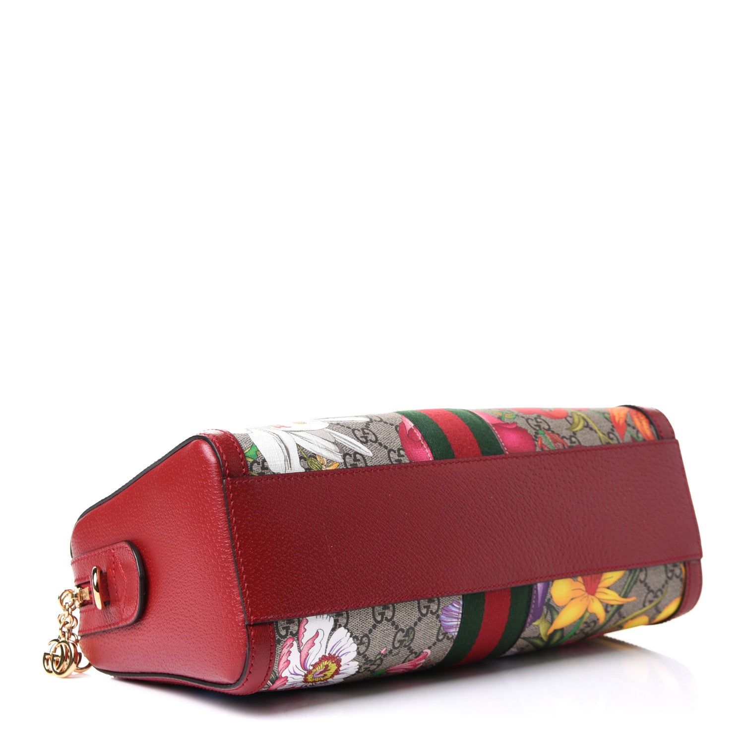 Gucci GG Supreme Monogram Flora Web Medium Ophidia Boston Red 4 of 12