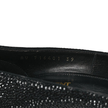 Saint Laurent Kid Suede Crystal Embellished Opyum 110 Ankle Strap Sandals 39 Black 9 of 10