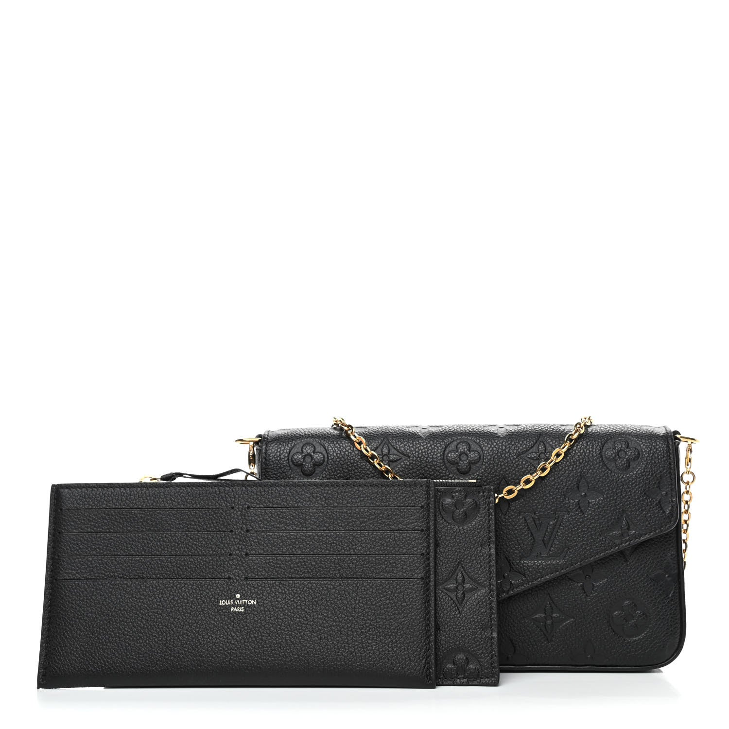 Louis Vuitton Empreinte Pochette Felicie Chain Wallet Black 2 of 5