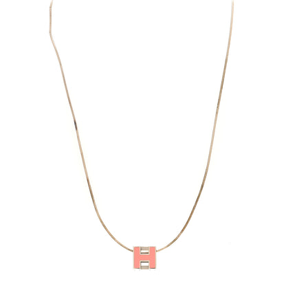 Hermes Palladium Mini Pop H Pendant Necklace Bubble Gum 1 of 7