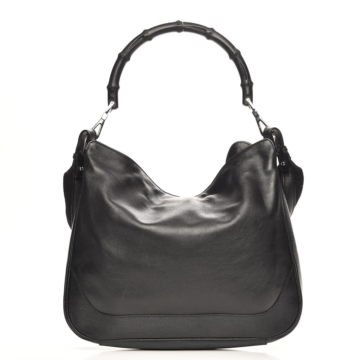 Gucci Calfskin Bamboo Top Handle Bag Black 1 of 9