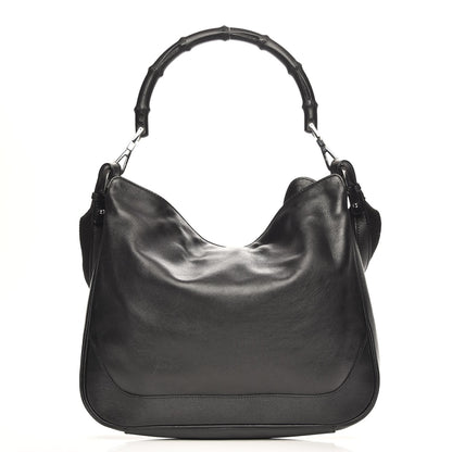 Gucci Calfskin Bamboo Top Handle Bag Black 1 of 9