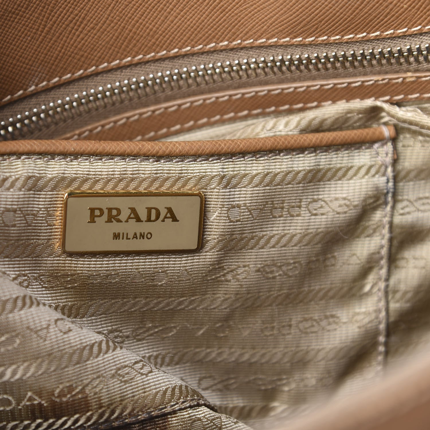 Prada Saffiano Large Galleria Double Zip Tote Caramel 6 of 20
