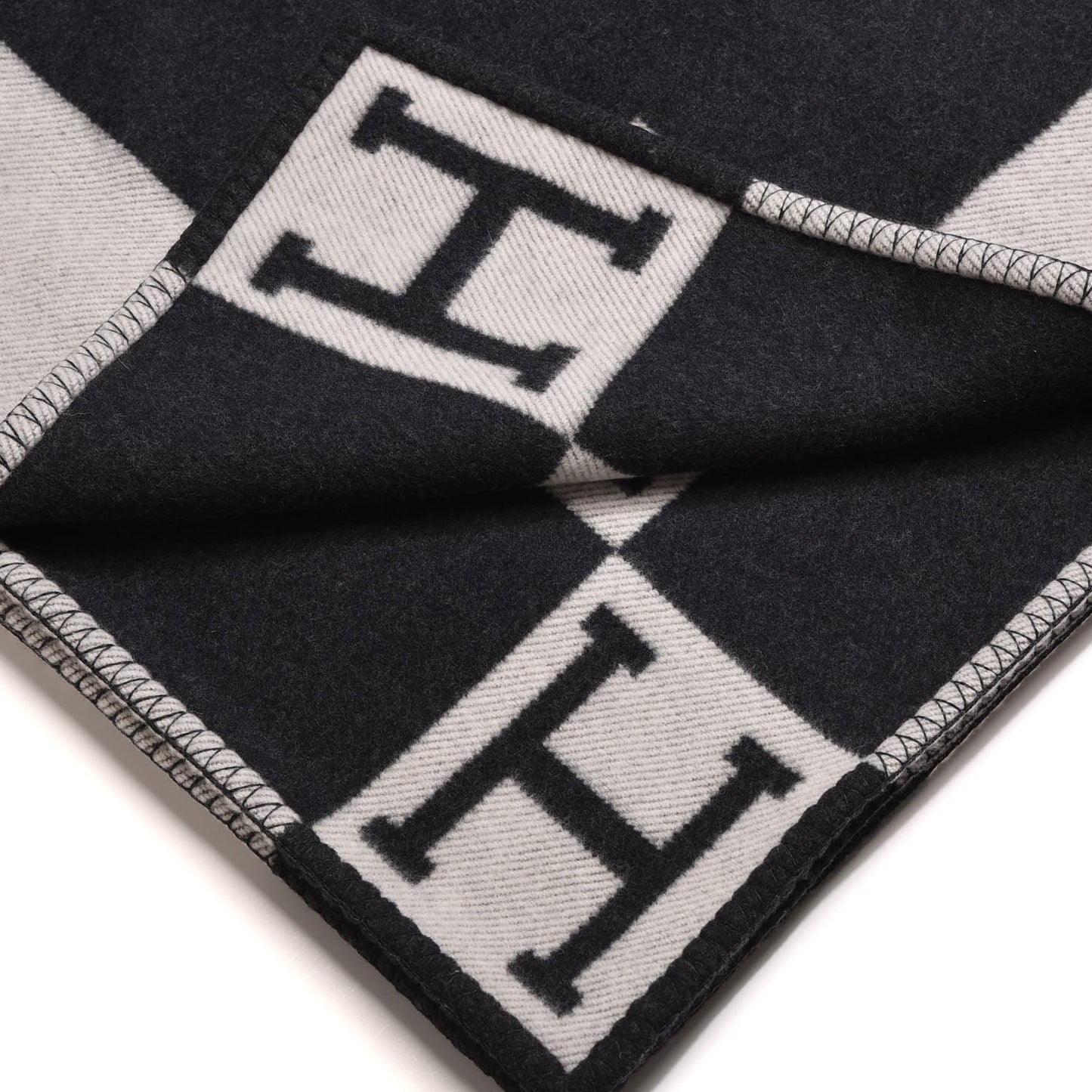 Wool Cashmere Avalon Blanket Ecru Gris Fonce