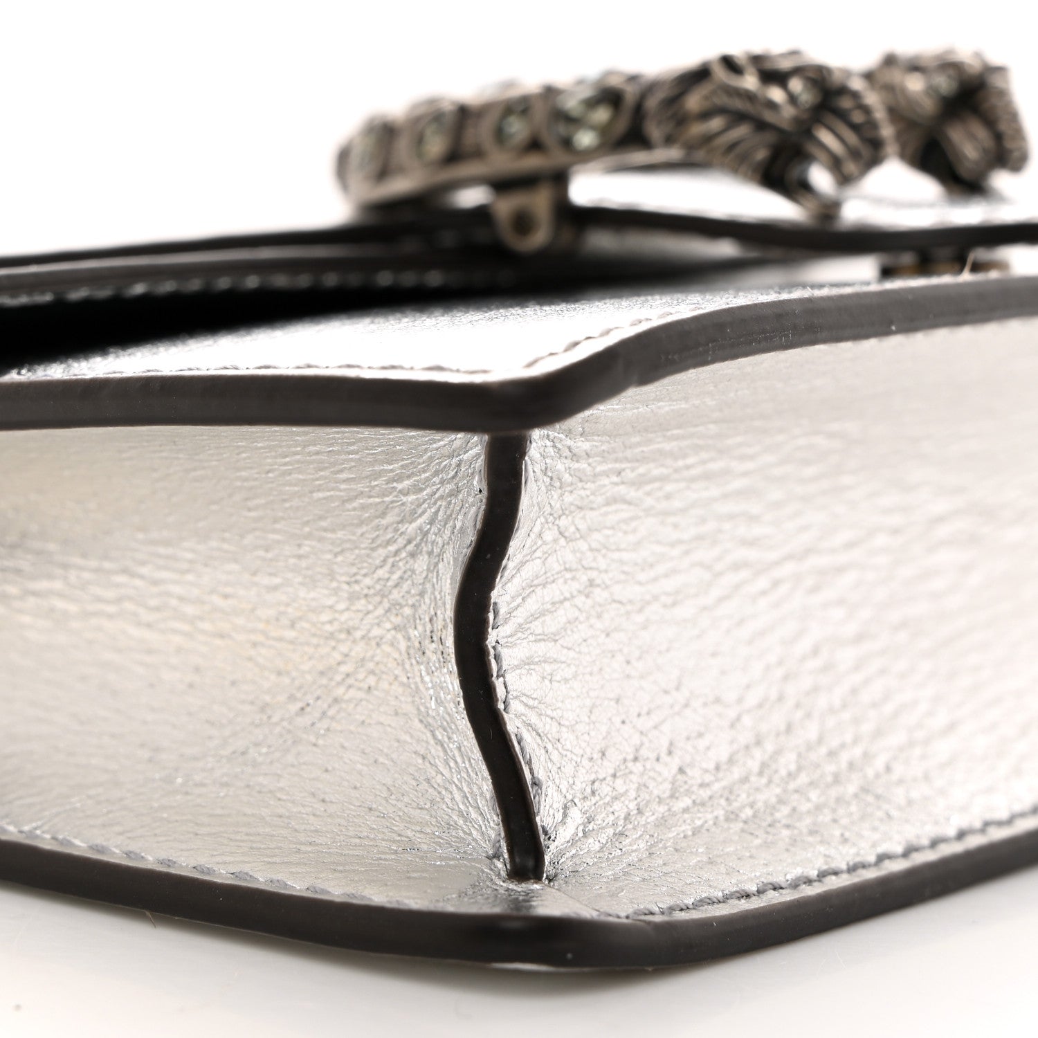 Gucci Metallic Calfskin Super Mini Dionysus Shoulder Bag Silver 8 of 9