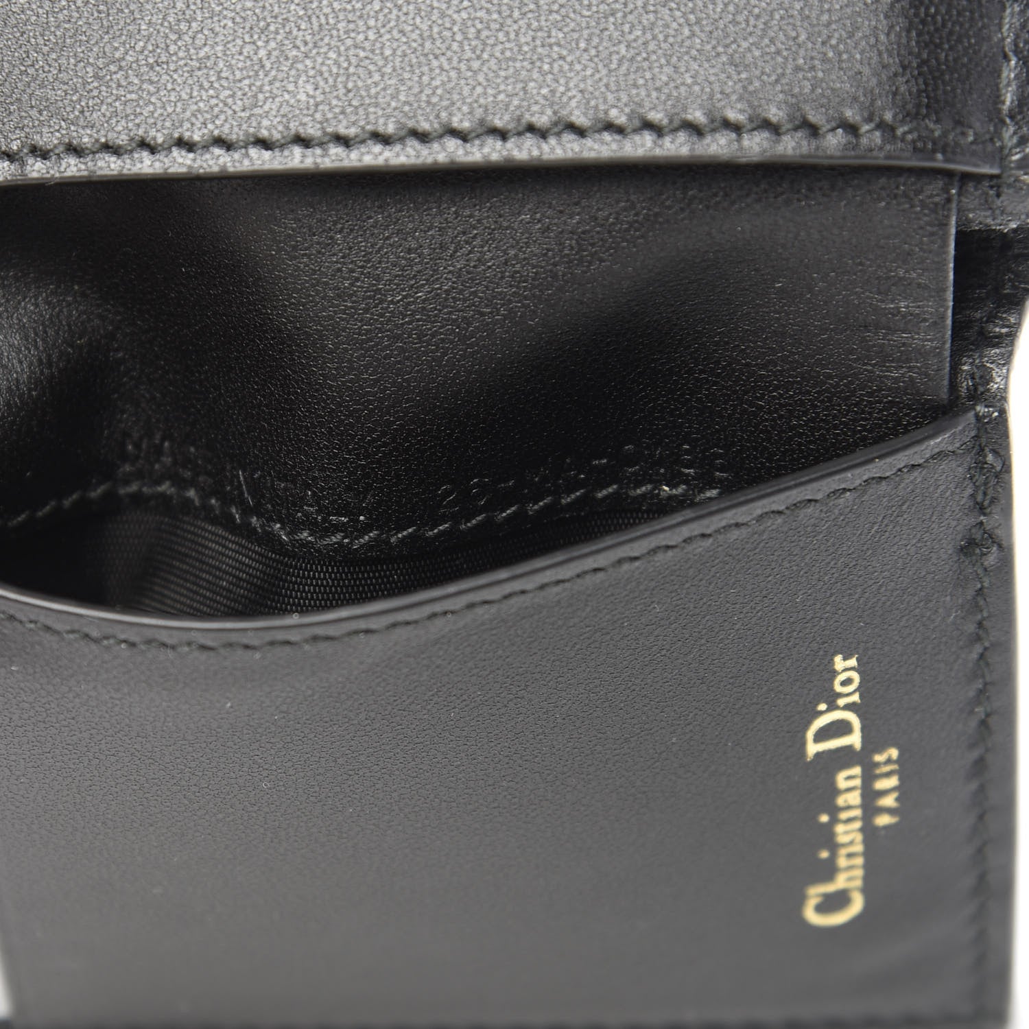 Christian Dior Textured Patent Calfskin Medium D-Fence Wallet Black 7 of 7