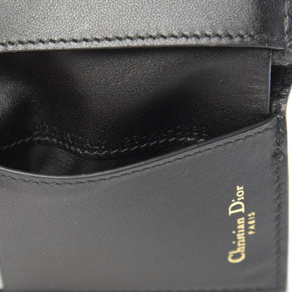 Christian Dior Textured Patent Calfskin Medium D-Fence Wallet Black 7 of 7