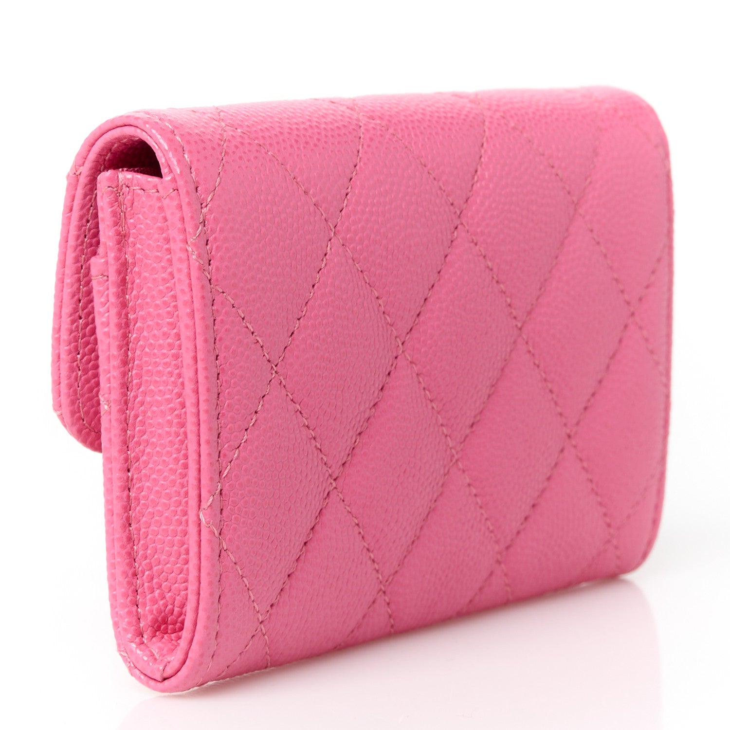 Chanel Caviar Quilted Flap Card Holder Pink 3 of 12