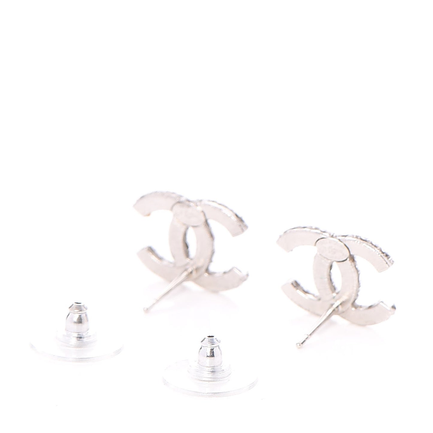 Crystal CC Earrings Silver
