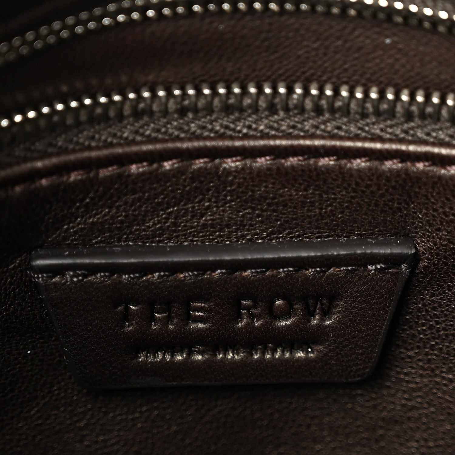 The Row Grained Calfskin Bourse Clutch Dark Brown 6 of 9