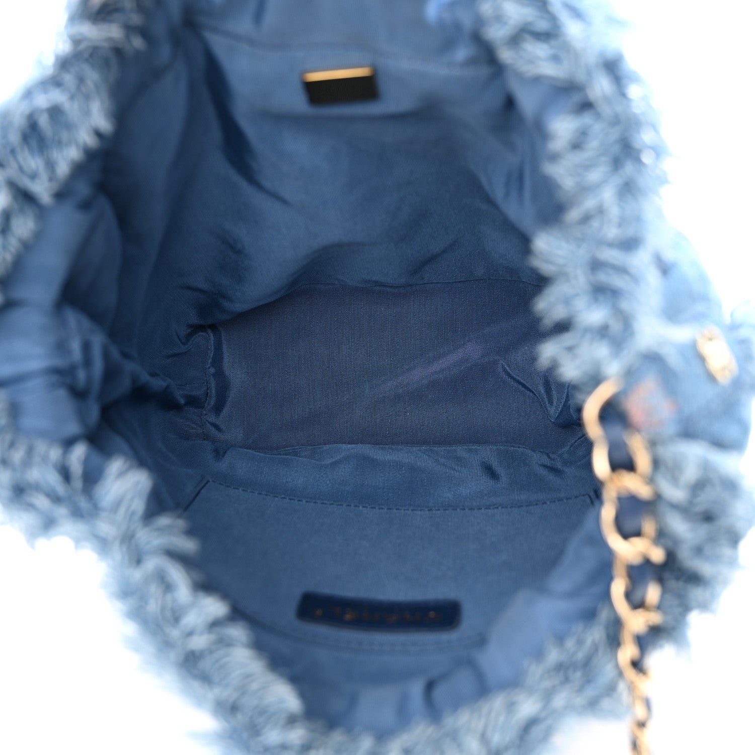 Chanel Denim Quilted Mood Bucket With Chain Blue Multicolor 5 of 10