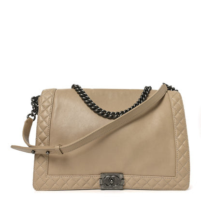 Chanel Calfskin Large Boy Reverso Flap  Beige 1 of 10