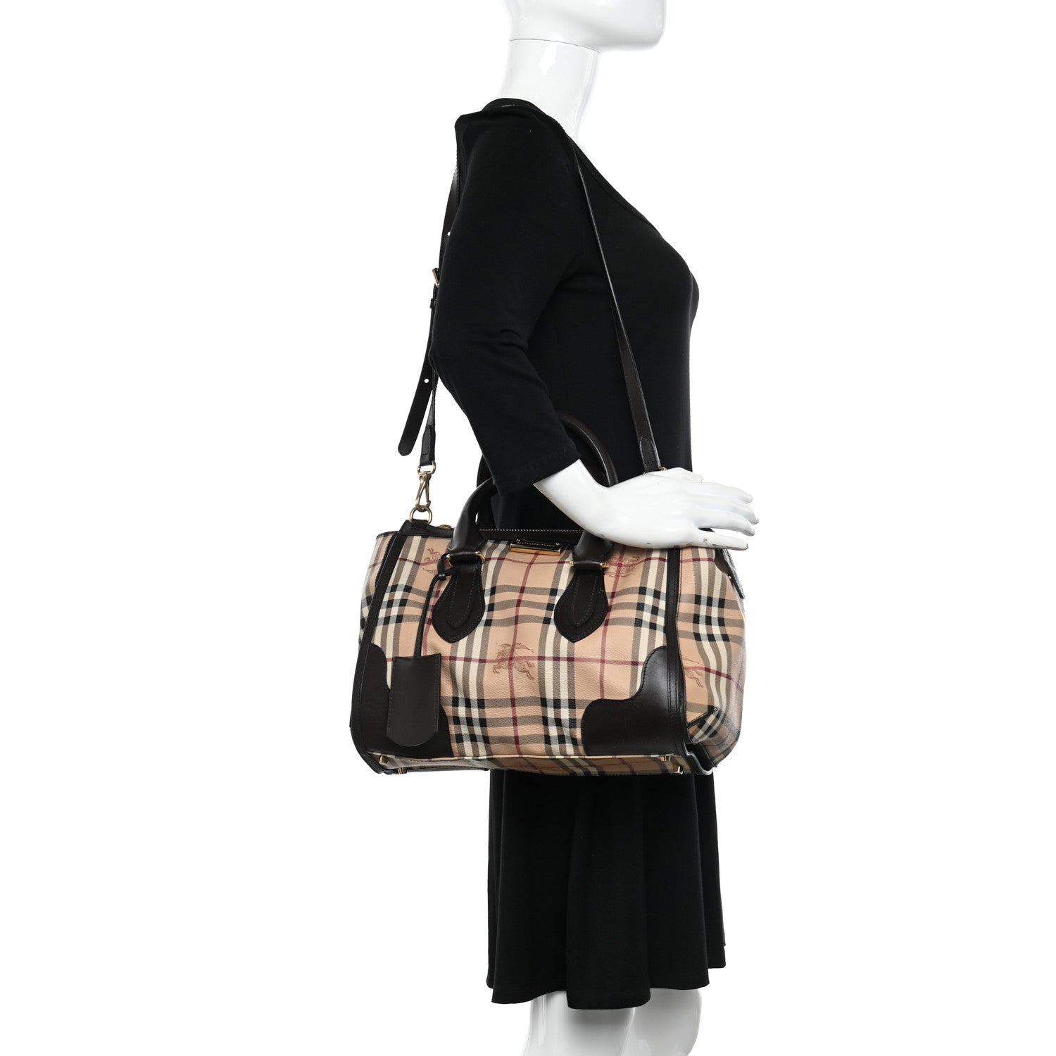 Burberry Haymarket Check Small Gladstone Chocolate 2 of 17