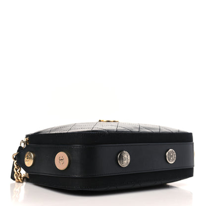 Chanel Calfskin Grosgrain Stitched Button Up Camera Case Black 4 of 10