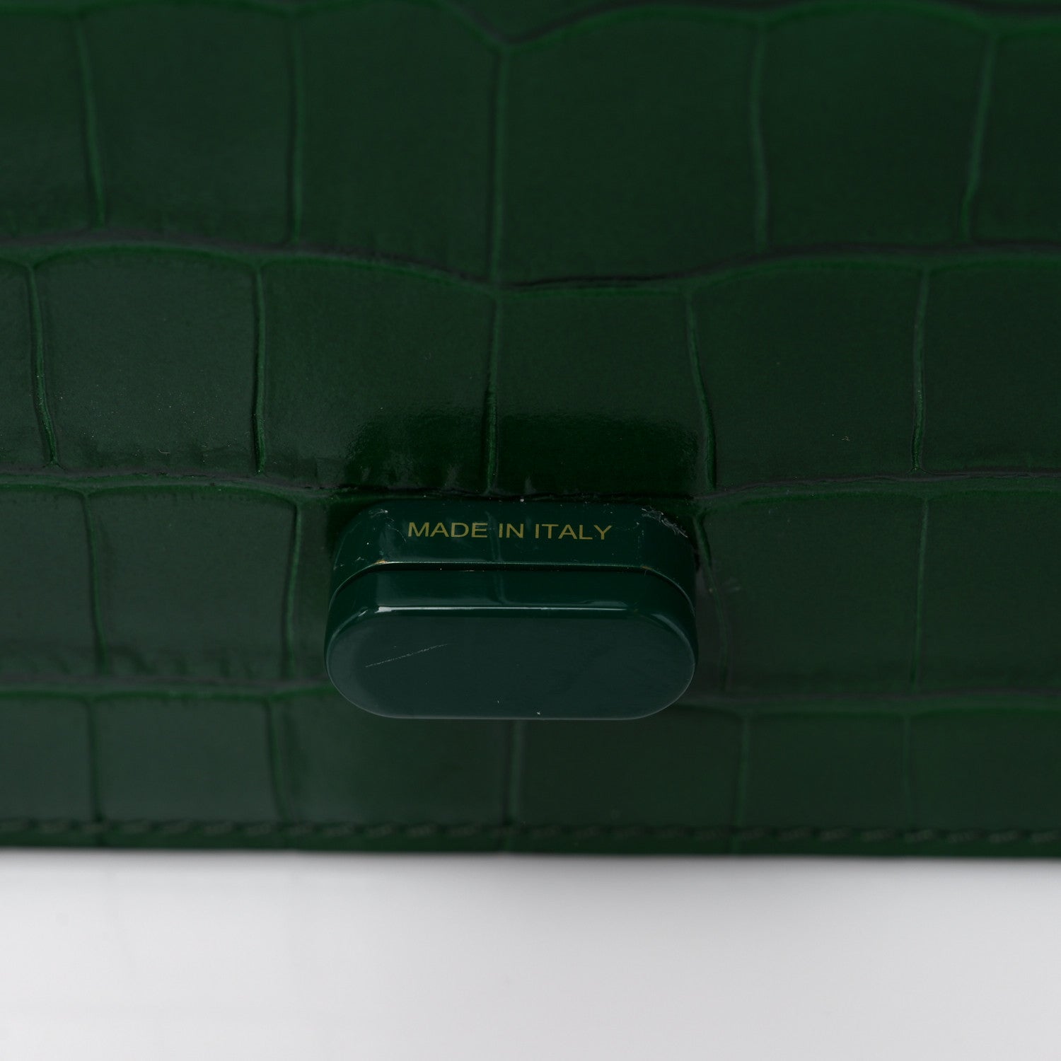 Christian Louboutin Calfskin Alligator Embossed Elisa Baguette Green 8 of 10