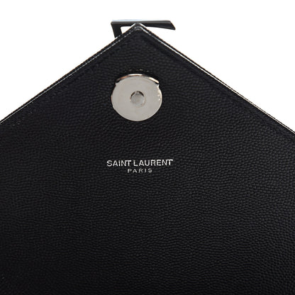 Saint Laurent Grain De Poudre Textured Mixed Matelasse Large Triquilt Monogram Monochrome Satchel Black 7 of 8