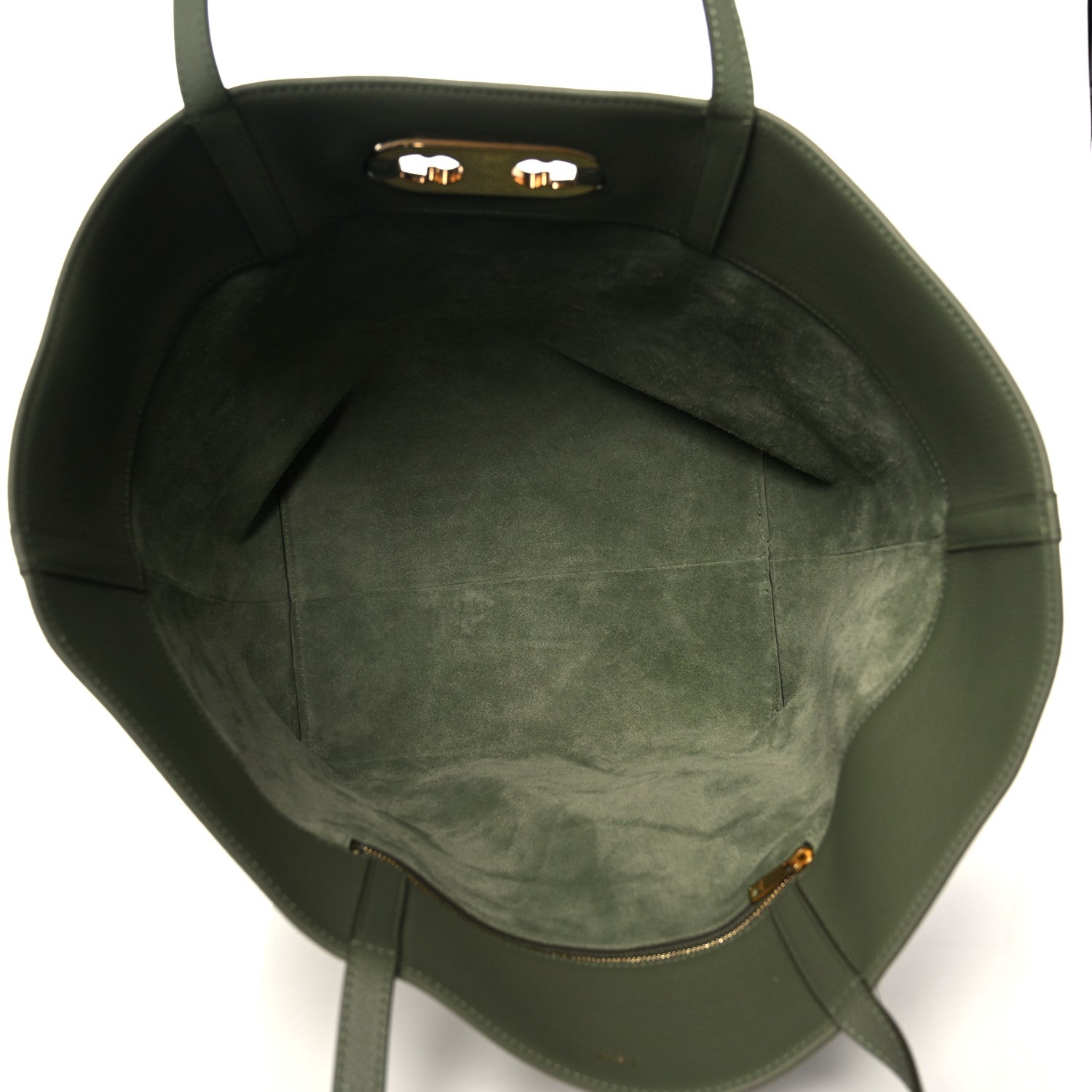 Celine Grained Calfskin Maillon Triomphe Medium Cabas Light Khaki 7 of 10